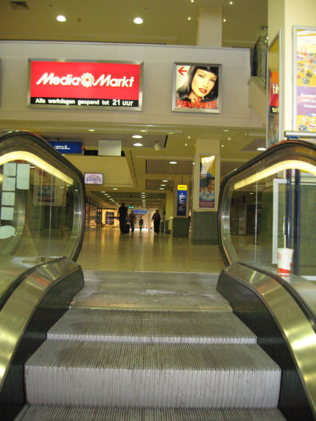 Rolling stairs entrance in hoog catharijne shopping area utrecht photo